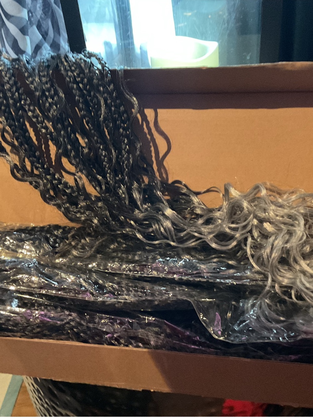 Synthetic Ombre Black to Silver Braiding Hair Extensions - Women Hair